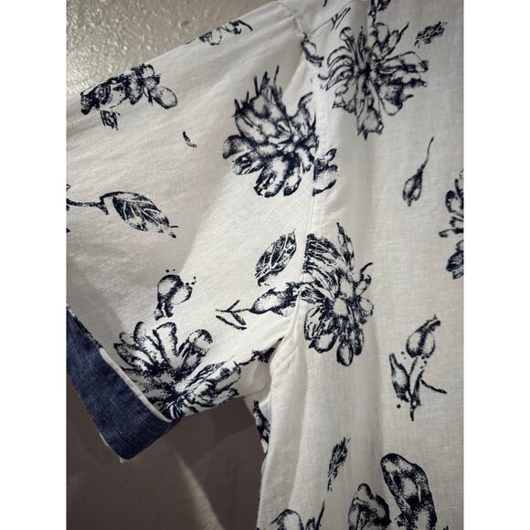 archipelago Tailored Blue Floral Button Down Shirt Size XL - Picture 4 of 6